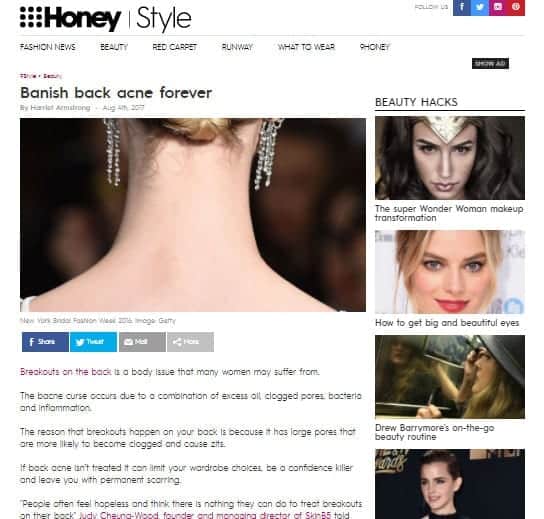 Honey | Style. Banish Back Acne Forever