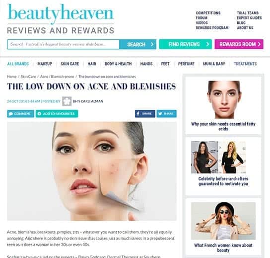 Beauty Heaven. Reviews and Rewards. The Low Down On Acne And Blemishes.