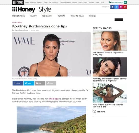 Honey | Style. Kourtney Kardashian’s Acne Tips