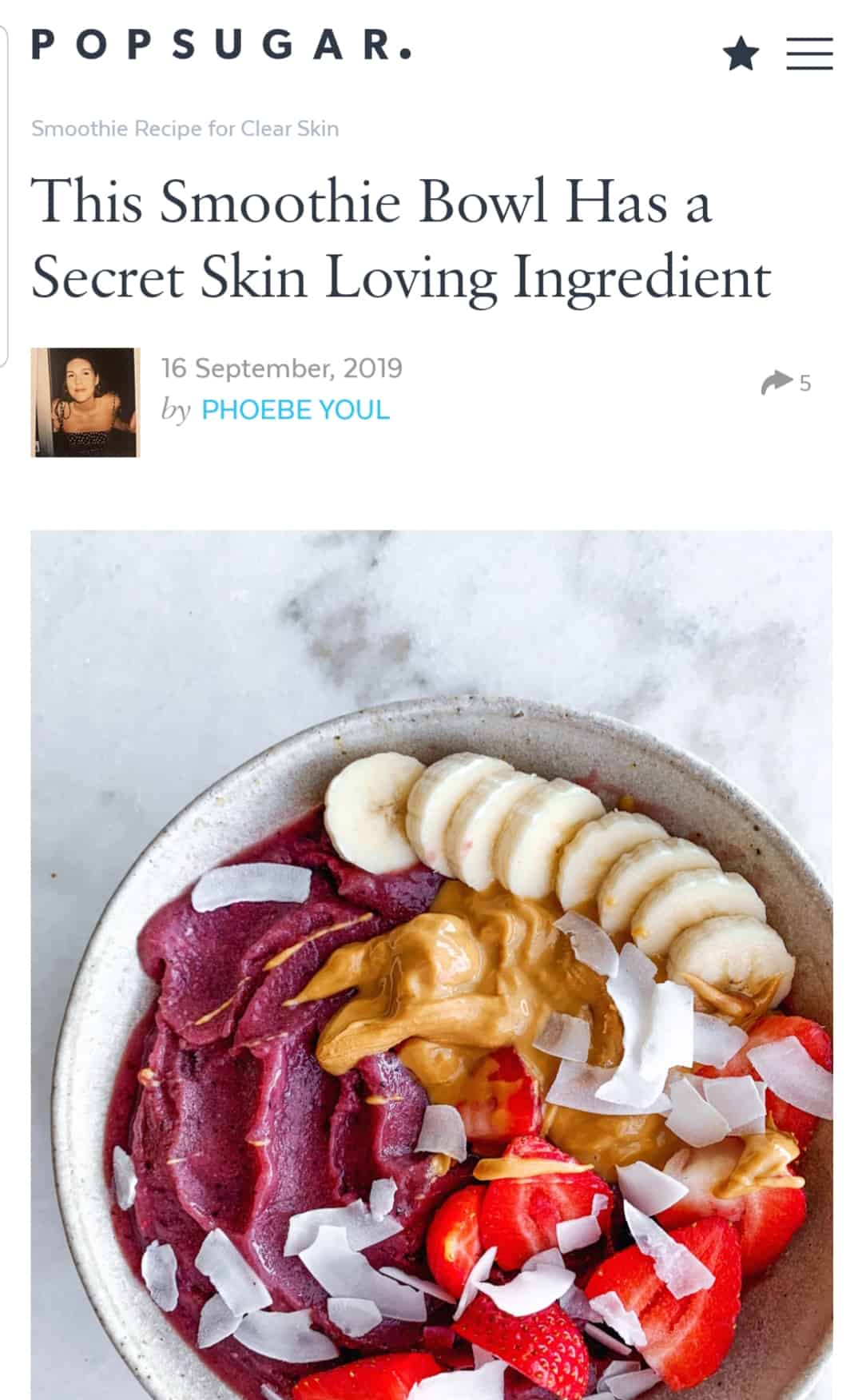 SkinB5 Clear Skin Superfood featured on Popsugar.com.au